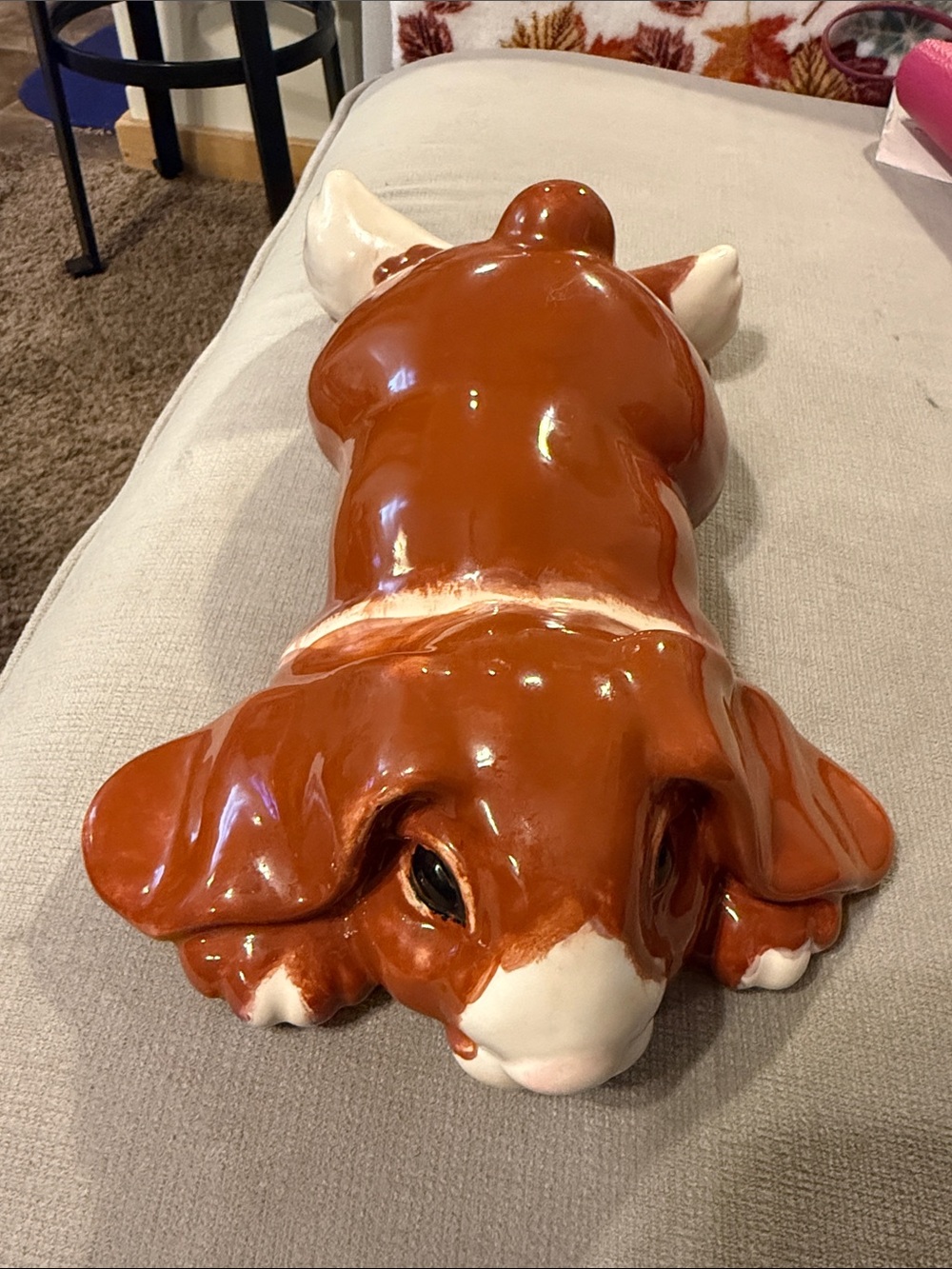 Ceramic Brown & White Bunny Figurine